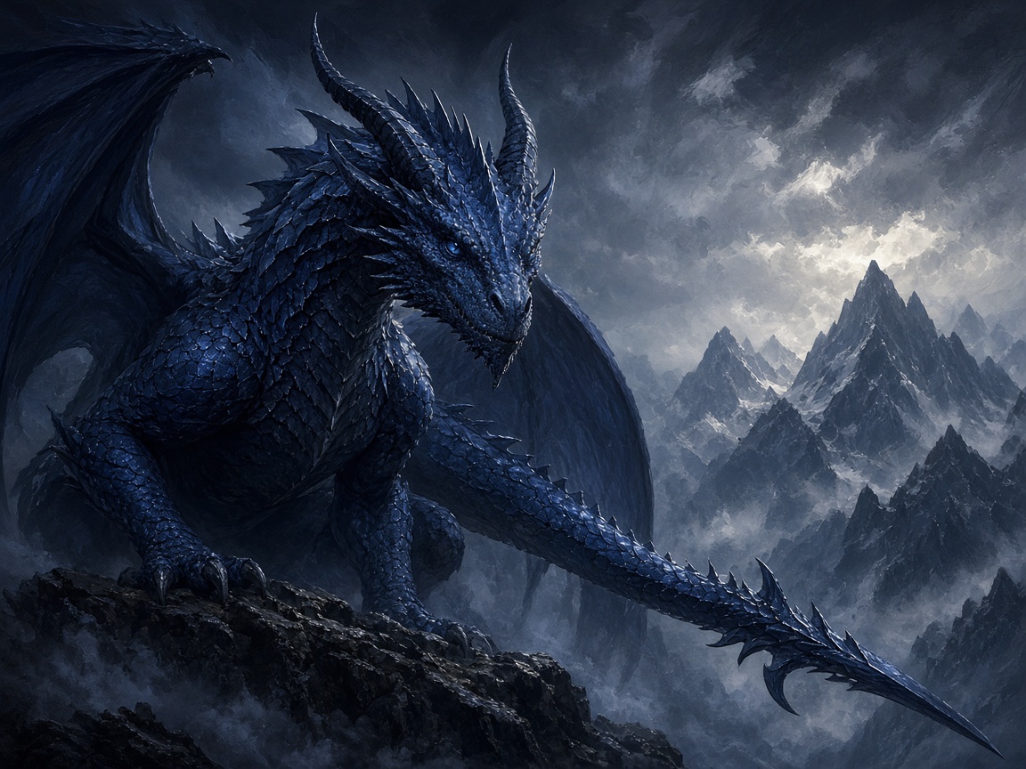 Fan concept of a Dragonkind blue dragon