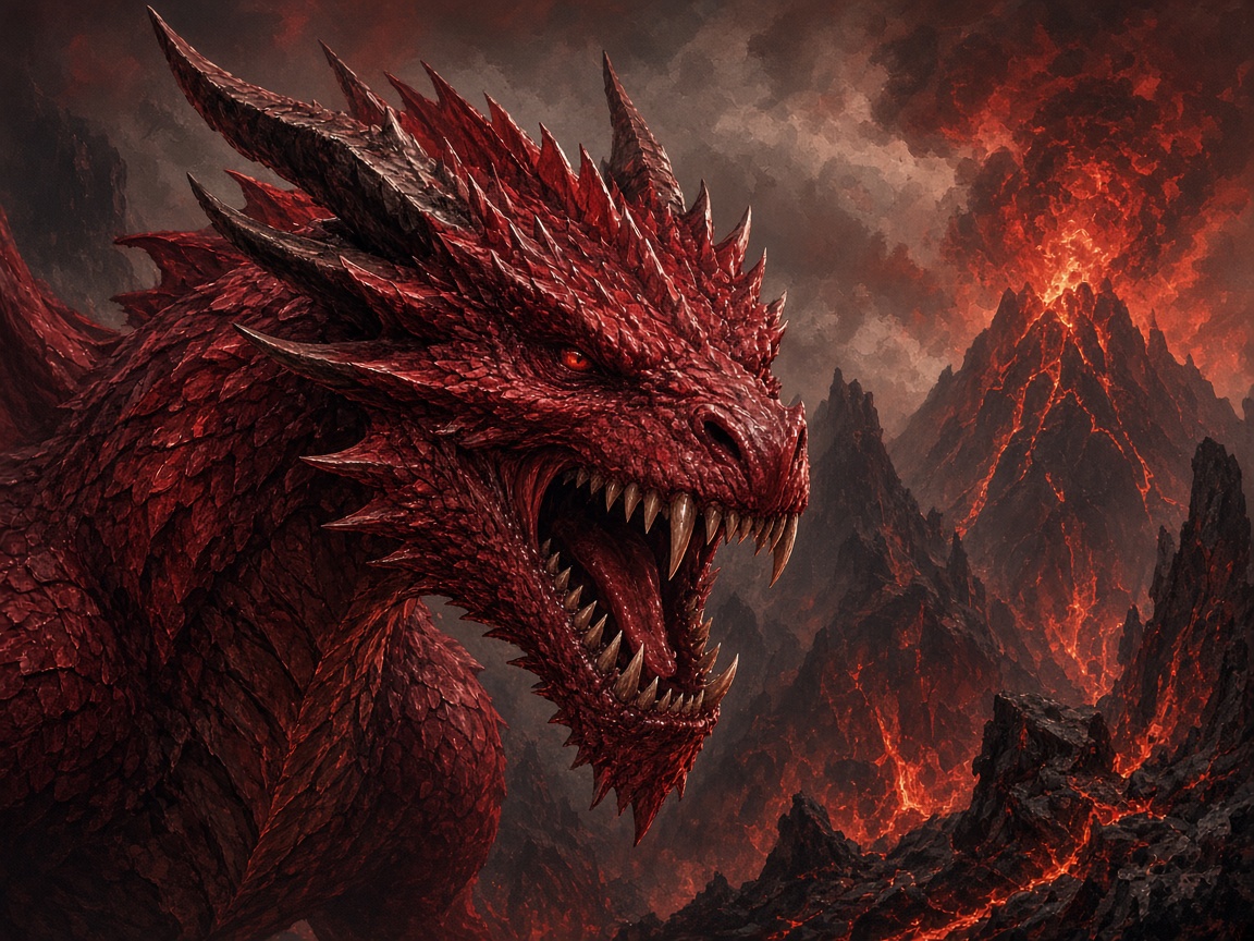 Fan concept of a Dragonkind red dragon